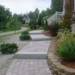 Walkway, Granite Steps, Retaining Wall, Flower Beds – Chester, NH