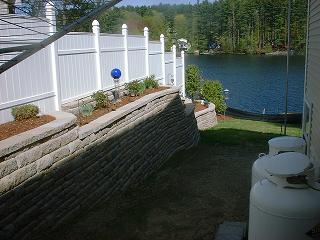 A Salem, NH home with hardscaping.