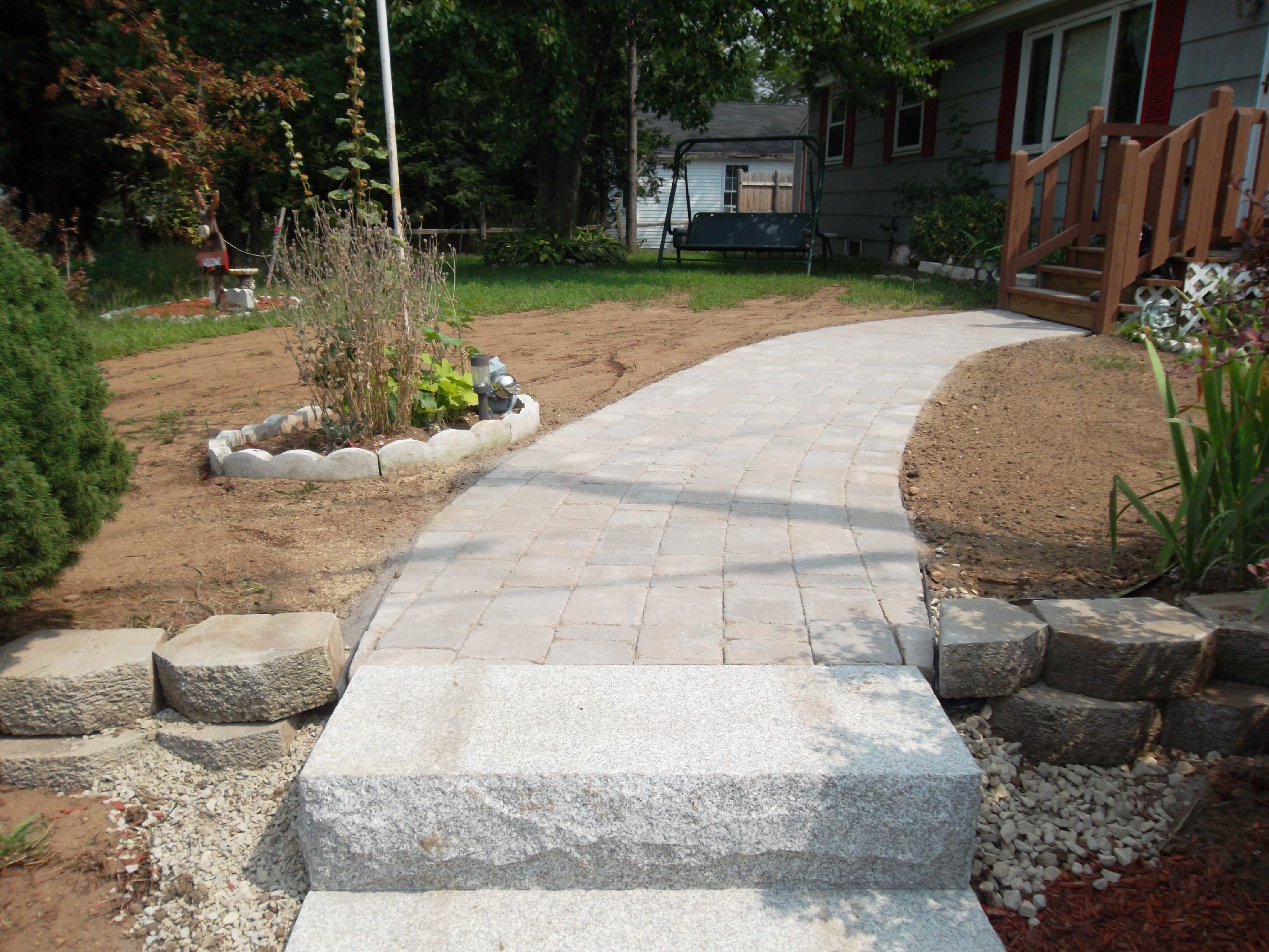 New Walkway and Granite Steps – Raymond, NH | LaBrie ...